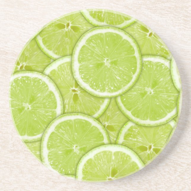 Posavasos De Arenisca Patrón De Lime Verde (Frente)
