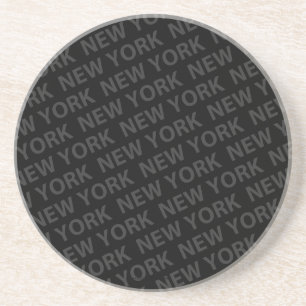 Posavasos De Arenisca Patrón de Nueva York Gris oscuro