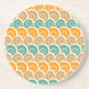 Posavasos De Arenisca Patrón de ondas de color agua