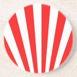 Posavasos De Arenisca patrón de rayas blancas rojas