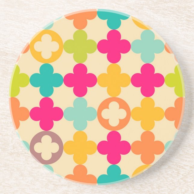 Posavasos De Arenisca Patrón de rosette medieval de época (Frente)