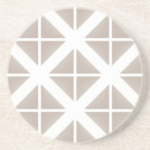 Posavasos De Arenisca Patrón de triángulo de moda de Beige
