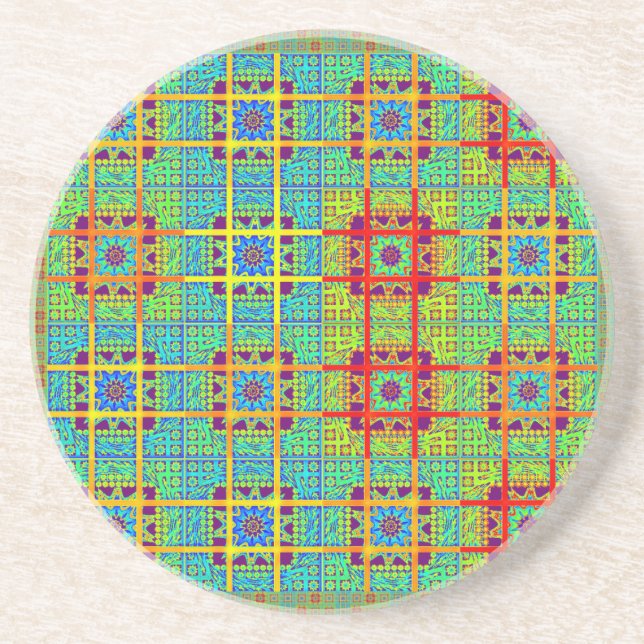 Posavasos De Arenisca Patrón étnico tribal maya.jpg (Frente)