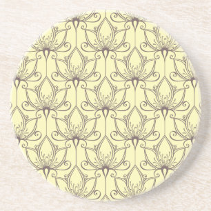 Posavasos De Arenisca Patrón floral crema