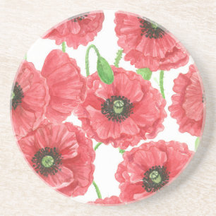 Posavasos De Arenisca Patrón floral de cachorros acuáticos