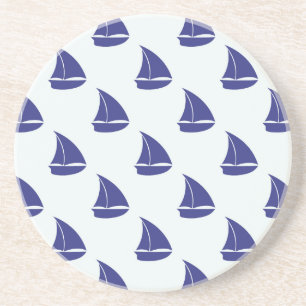 Posavasos De Arenisca Patrón real de velero azul