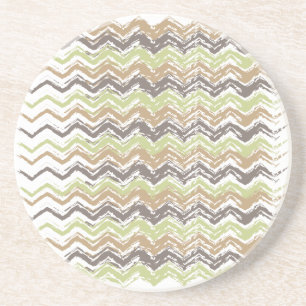 Posavasos De Arenisca Patrón ZigZag de Melon Brandy Scribble