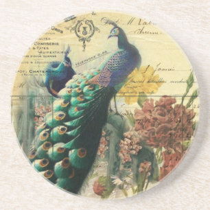 Posavasos De Arenisca pavo real victoriano francés moderno