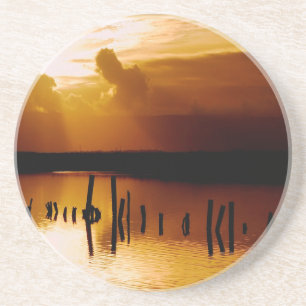 Posavasos De Arenisca Paz y armonía de la puesta del sol