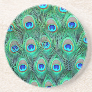 Posavasos De Arenisca Peacock Feathers