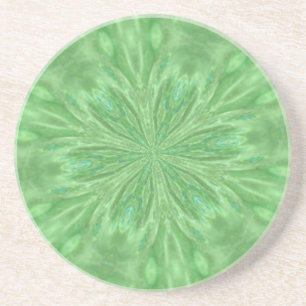 Posavasos De Arenisca Peacock Green Coaster