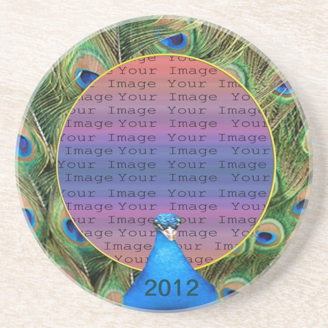 Posavasos De Arenisca Peacock Wedding Coaster (Frente)
