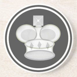 Posavasos De Arenisca Pedazo blanco del rey ajedrez