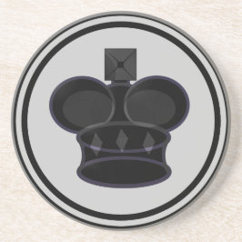 Posavasos De Arenisca Pedazo negro del rey ajedrez