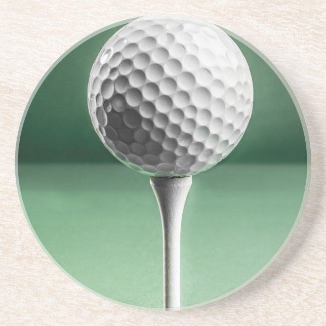 Posavasos De Arenisca Pelota de golf en Tee (Frente)