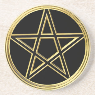 Posavasos De Arenisca Pentagrama dorada