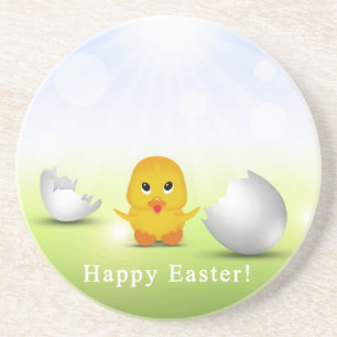 Posavasos De Arenisca Pequeño lindo feliz bebé de Pascua