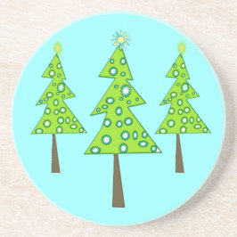 Posavasos De Arenisca Pequeños árboles felices