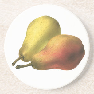 Posavasos De Arenisca Peras Vintage, Alimentos Orgánicos, Fruta Madura