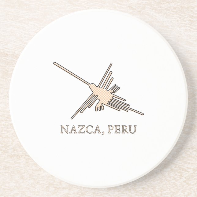 Posavasos De Arenisca Periódico Geoglyph de Nazca Hummingbird (Frente)