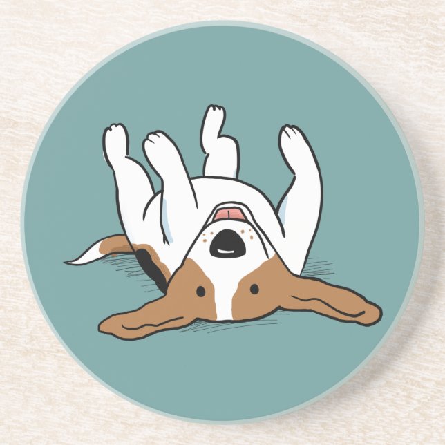 Posavasos De Arenisca Perro de dibujos animados Beagle lindo (Frente)