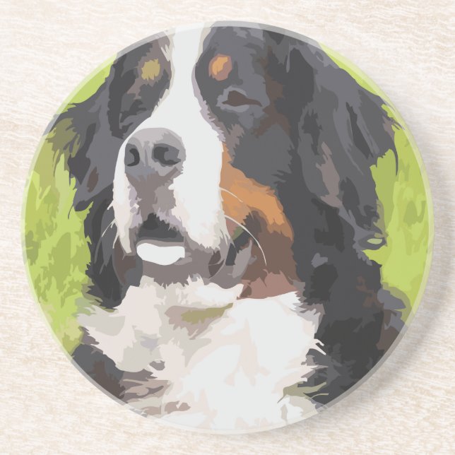 Posavasos De Arenisca Perro montañés de Berna (Frente)