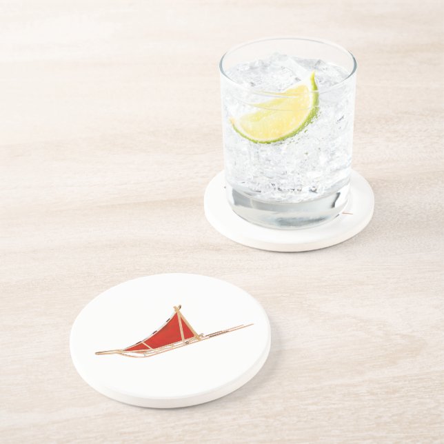 Posavasos De Arenisca Perro Sled (Lado)