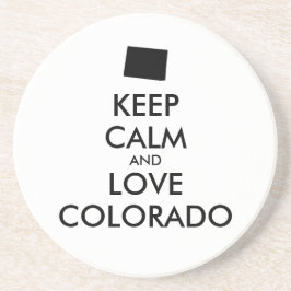 POSAVASOS DE ARENISCA PERSONALIZABLE MANTENER CALMA Y AMAR A COLORADO