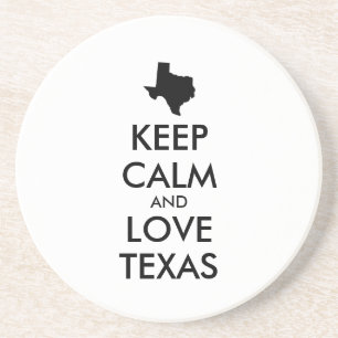 Posavasos De Arenisca Personalizable MANTENER CALMA Y AMAR A TEXAS