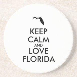 POSAVASOS DE ARENISCA PERSONALIZABLE MANTENER LA CALMA Y AMAR A FLORIDA