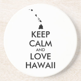 Posavasos De Arenisca Personalizable MANTENER LA CALMA Y AMAR A HAWAII