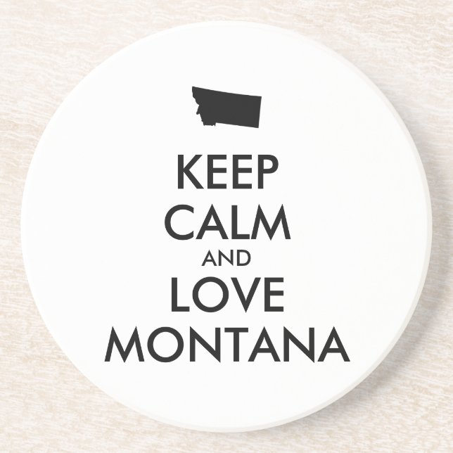 POSAVASOS DE ARENISCA PERSONALIZABLE MANTENER LA CALMA Y AMAR A MONTANA (Frente)
