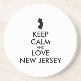 Posavasos De Arenisca Personalizable MANTENER LA CALMA Y AMAR A NUEVA JE