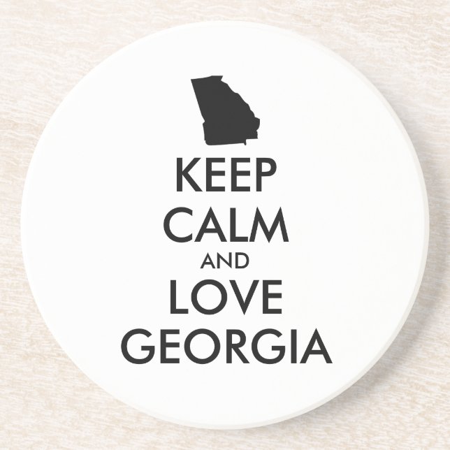 Posavasos De Arenisca Personalizable MANTENGA CALMA Y AME A GEORGIA (Frente)