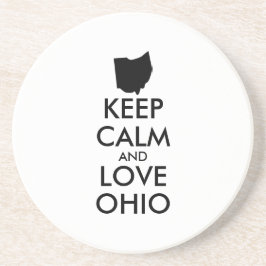 POSAVASOS DE ARENISCA PERSONALIZABLE MANTENGA CALMA Y AME A OHIO