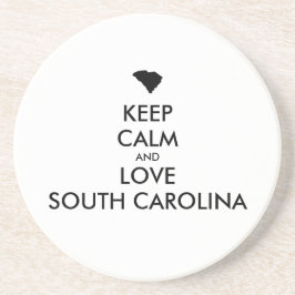 POSAVASOS DE ARENISCA PERSONALIZABLE MANTENGA LA CALMA Y AME A CAROLINA 