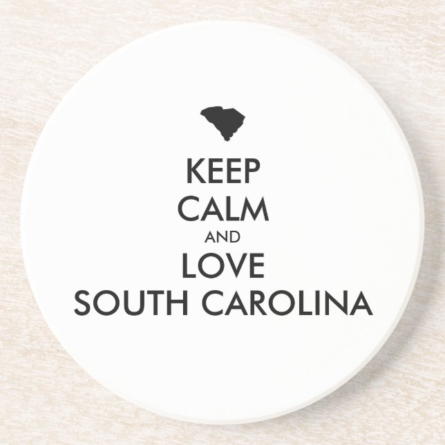 POSAVASOS DE ARENISCA PERSONALIZABLE MANTENGA LA CALMA Y AME A CAROLINA  (Frente)