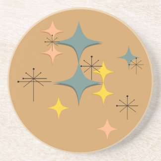 Posavasos De Arenisca Personalizado atómico moderno de Eames Starbursts