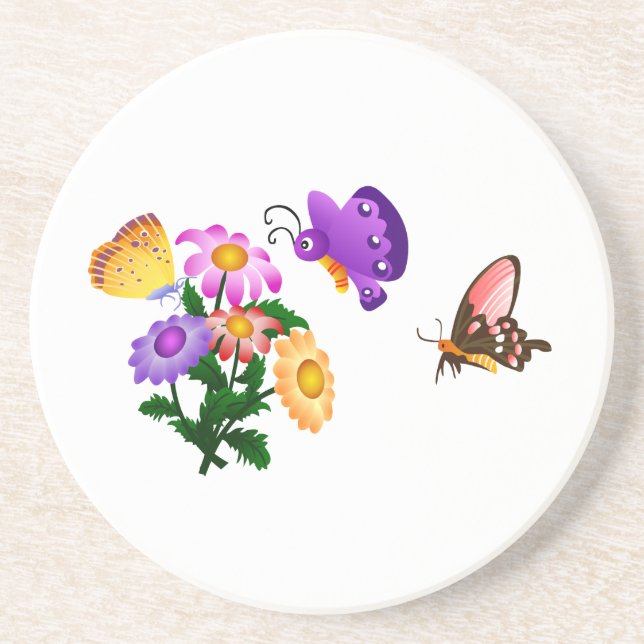 Posavasos De Arenisca Personalizado Butterflies (Frente)