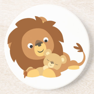 Posavasos De Arenisca Personalizado cariñoso León papá y montaña cubina