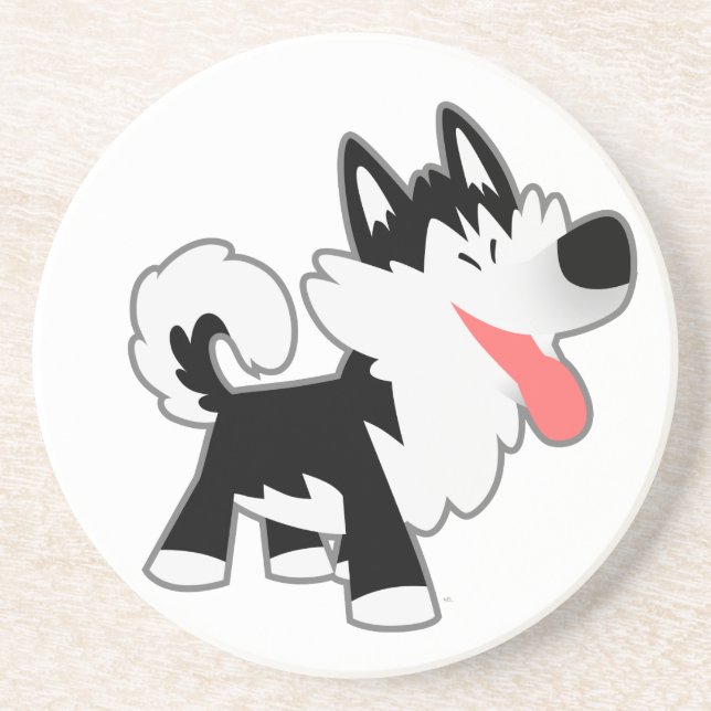 Posavasos De Arenisca Personalizado curado Siberian Husky Coaster (Frente)