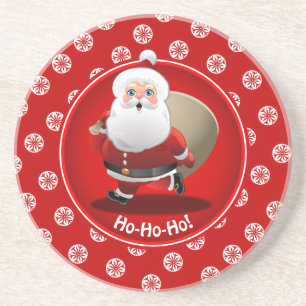 Posavasos De Arenisca Personalizado Cute Santa Claus