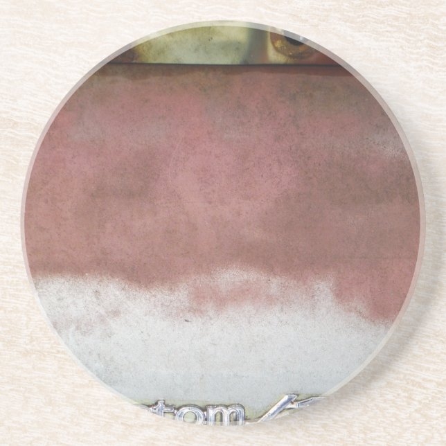 Posavasos De Arenisca personalizado de lujo rosa y blanco (Frente)