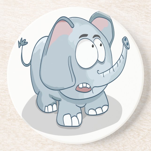 Posavasos De Arenisca Personalizado elefante bebé mirando al cielo (Frente)