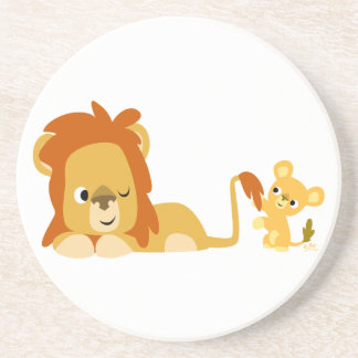 Posavasos De Arenisca Personalizado lindo León papá y montaña cubina