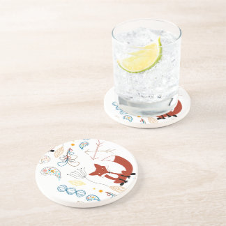 Posavasos De Arenisca Personalizar el modelo moderno de Fox Woodland