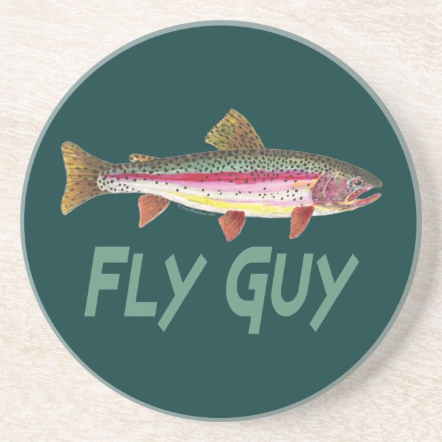 Posavasos De Arenisca Pesca de la trucha arco iris (Frente)