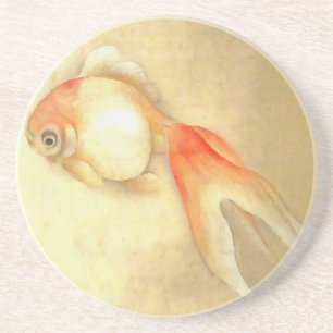 Posavasos De Arenisca Pescado de oro japonés apacible