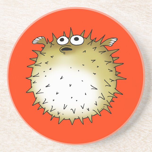 Posavasos De Arenisca pescados divertidos del fumador (Frente)