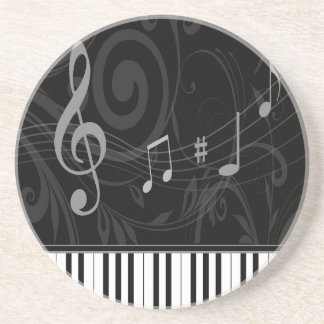 Posavasos De Arenisca Piano caprichoso y notas musicales